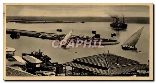 Egypt Egypte The Suez canal Ansichtskarte AK The EAstern entrance to the Suez canal