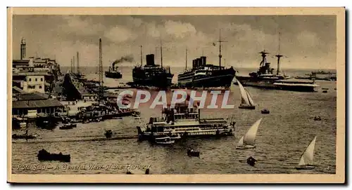 Egypt Egypte Port Said Ansichtskarte AK A general view of the harbour