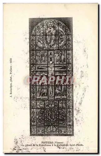 Poitiers Cartes postales Le vitrail de la crucifixion a la cathedrale Saint Pierre