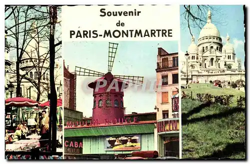 Cartes postales moderne Souvenir de Paris Montmartre (Moulin Rouge SAcre Coeur)