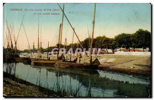 Egypte Egypt Ismailia Cartes postales Aux bords du canal d'eaux douces