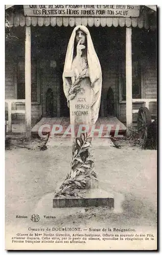 Ossuaire de Douaumont Ansichtskarte AK Statue de la Resignation