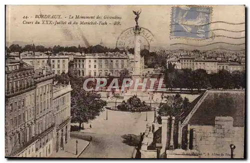 Bordeaux Cartes postales Le monument des Girondins Cours du XXX juillet et du Marechal Foch