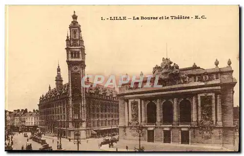 Lille Cartes postales La Bourse et le theatre