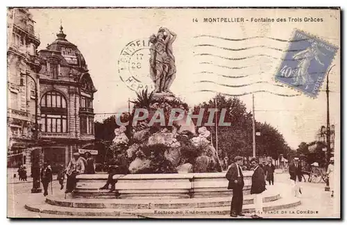 Montpellier Cartes postales Fontaine des TRois Graces