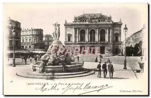 Montpellier Cartes postales La place de la Comedie