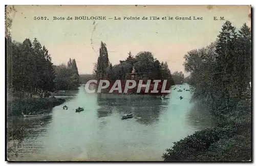 Bois de Boulogne Ansichtskarte AK La pointe de l&#39ile et le grand lac