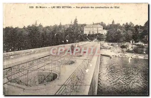 En Morvan Ansichtskarte AK Lac des Settons Vue generale des construction de l&#39Etat