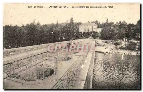 En Morvan Cartes postales Lac des Settons Vue generale des construction de l&#39Etat