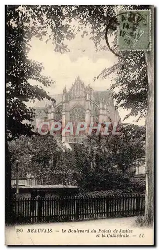 Beauvais Ansichtskarte AK Le boulevard du palais de justice et la cathedrale