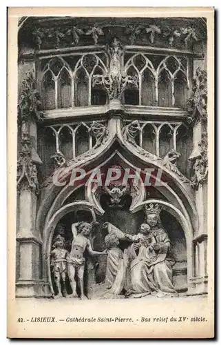 Lisieux Cartes postales CAthedrale Saint Pierre Bas relief