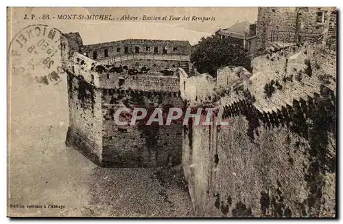 Mont Saint Michel Ansichtskarte AK Abbaye Bassion et tour des remparts