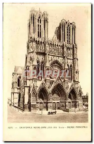 Reims Ansichtskarte AK Cathedrale Notre Dmae Facade principale