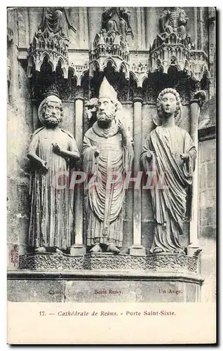 Reims Ansichtskarte AK Cathedrale Porte Saint Sixte