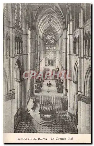 Reims Ansichtskarte AK Cathedrale la grande nef