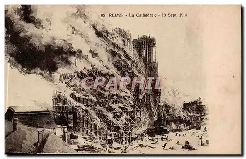 Reims Cartes postales Guerre de 1914 Cathedrale 19 sept 1914