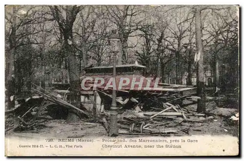 Reims Cartes postales Promenade des Marronniers Pres la Gare Guerre 1914 1917