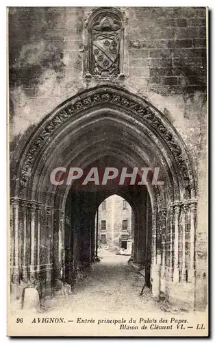 Avignon Ansichtskarte AK Entree principale du palais des Papes Blason de Clement VI
