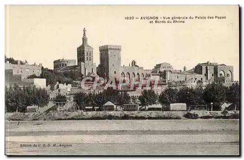 Avignon Ansichtskarte AK Vue generale du palais des papes et bords du Rhone