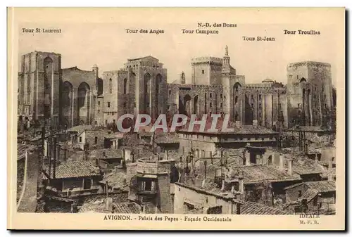 Avignon Cartes postales Palais des Papes Facade occidentale