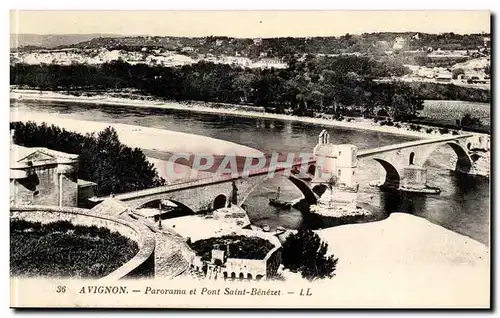 Avignon Cartes postales Panorama et pont Saint Benezet