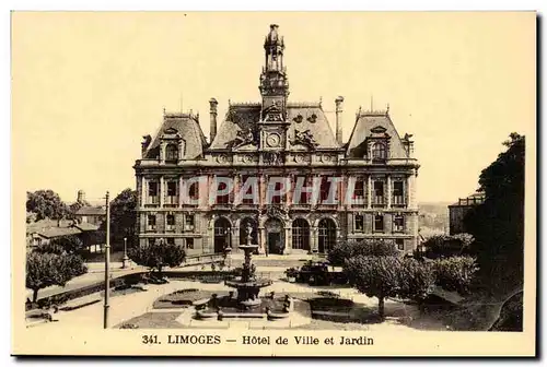 Limoges Cartes postales Hotel de ville et jardin