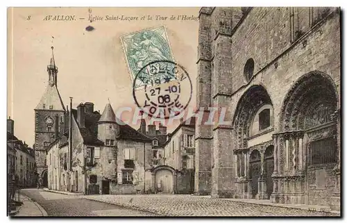 Avallon Cartes postales Eglise Saint Lazare et la tour de l&#39horloge