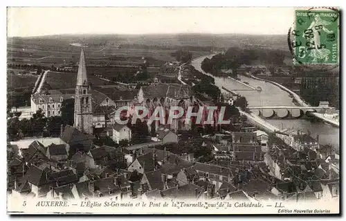 Auxerre - L&#39Eglise St Germain et le Pont de ma Tournele vue de la Cathedrale - Cartes postales