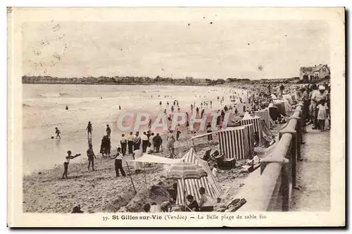 St geilles sur Vie La belle Plage de sable fin - Ansichtskarte AK