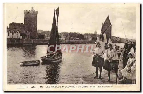 Les Sables d'Olonne - Le Chenal et la Tour d'Arundel - bateau - Cartes postales