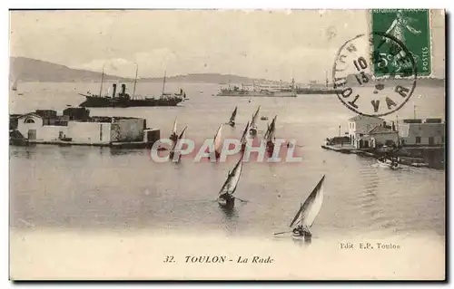 Toulon - la rade - bateau - Cartes postales