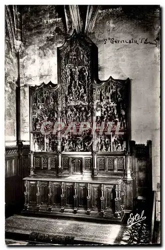 Auxerre - Eglise St Germain L&#39Auxerois Celebre retable Flamand bois sculpte - Ansichtskarte AK