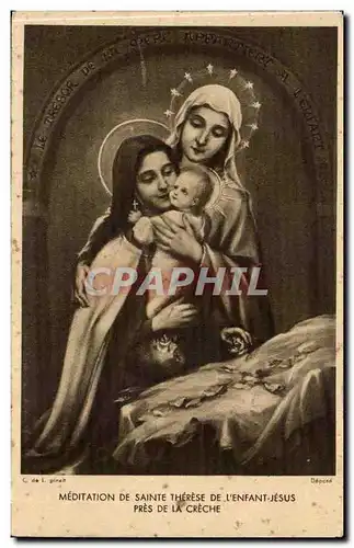 Ste Therese de l&#39enfant Jesus pres de la Creche - La Vierge Marie - Ansichtskarte AK