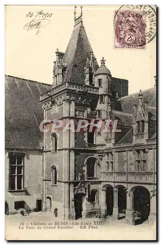 Blois - Le Chateau Aile Louis XII La Tour du Grand Escalier - Ansichtskarte AK