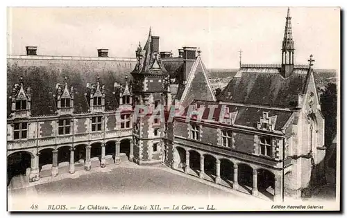 Blois - Le Chateau Aile Louis XII La Cour - Ansichtskarte AK