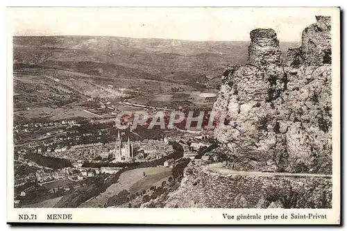 Cartes postales Mende Vue generale prise de Saint Privat