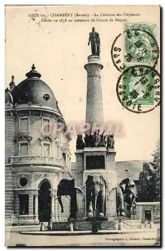 Chambery Ansichtskarte AK La colonne des elephants (comte de Boigne)