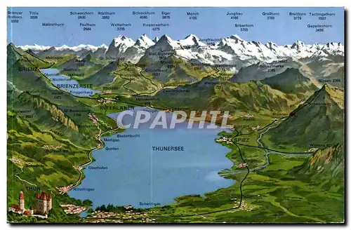 Suisse Cartes postales Thun mit Berner Oberland