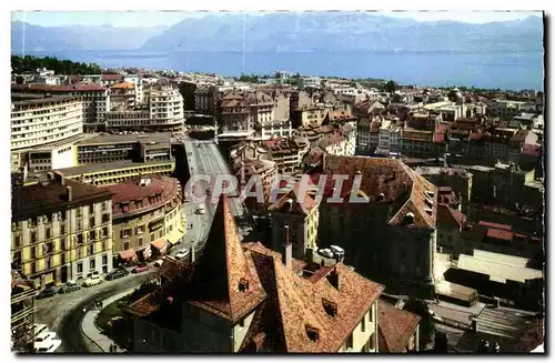 Suisse Ansichtskarte AK Lausanne Vue generale et les Alpes