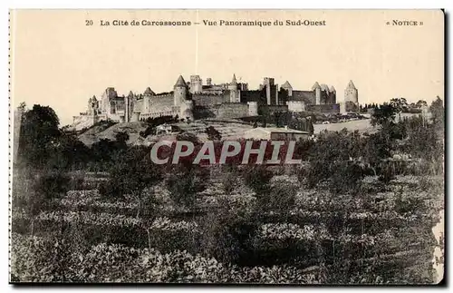 Cite de Carcassonne Cartes postales Vue panoramique du Sud Ouest