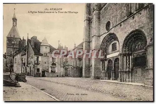 Avallon - L&#39Eglise Saint Lazare et la Tour de l&#39Horloge - Cartes postales