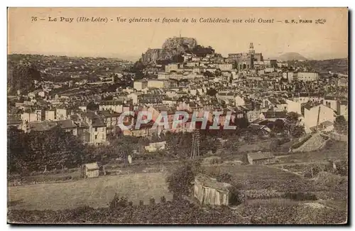 Le Puy - Vue Generale et facade de la Cathedrale vue cote Ouest - Ansichtskarte AK