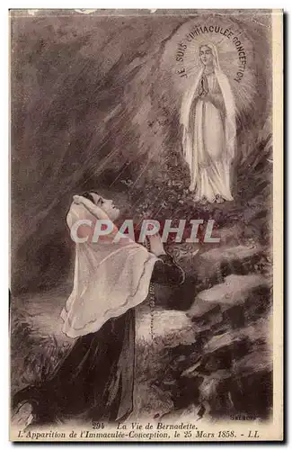 La vie de Bernadette Cartes postales L&#39apparition de l&#39immaculee conception le 25 mars 1858