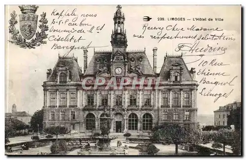 Limoges Cartes postales L&#39hotel de ville