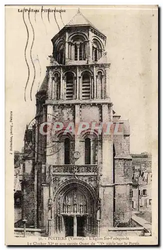 Poitiers Cartes postales L&#39eglise Ste Radegonde La clocher et son entree Ouest