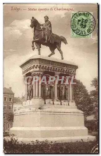 Belgique Liege Cartes postales Statue equestre de Charlemagne