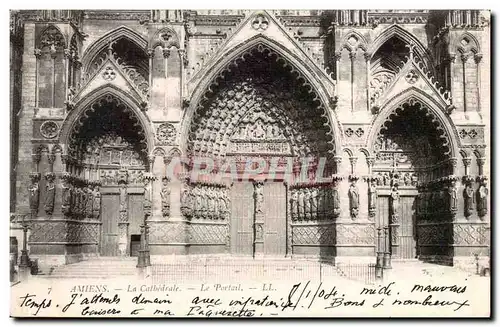 Amiens Cartes postales La cathedrale Portail