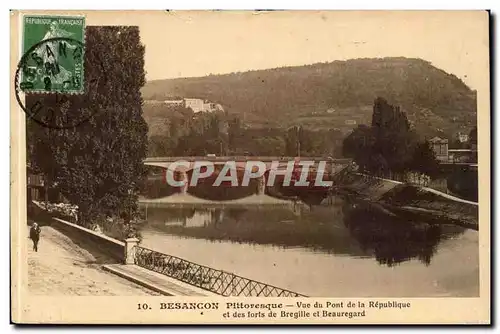 Besancon les Bains Cartes postales Vue du pont de la Republique et des forts de Bregille et Beauregard