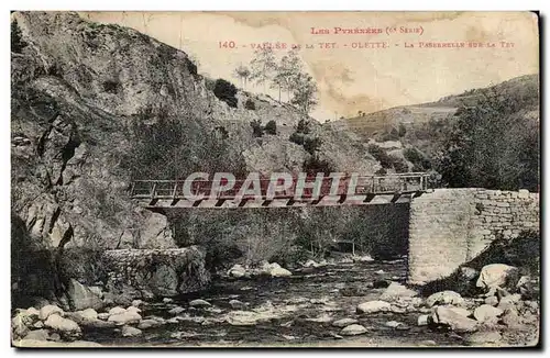 Cartes postales Vallee de la Tet Olette La passerelle sur la Tet