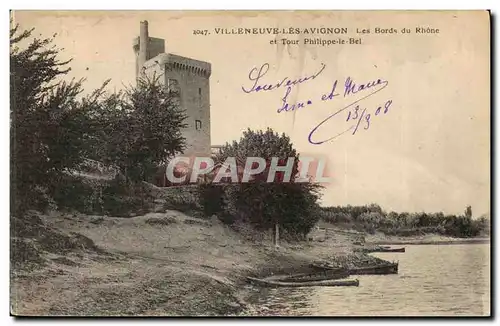 Villeneuve les Avignon Cartes postales Les bords du Rhone et tour Philippe le Bel